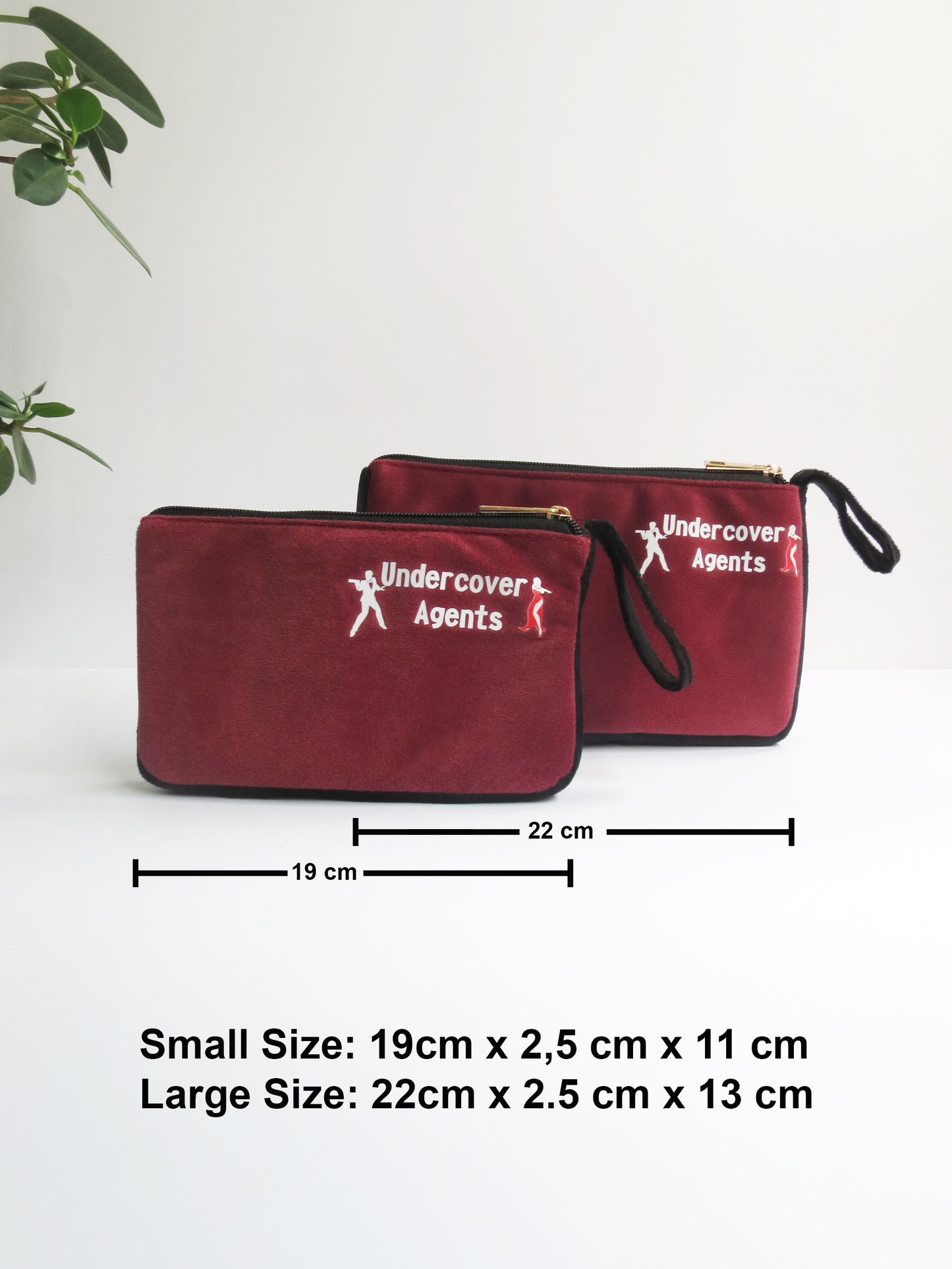 Undercover Agents Velvet Pouch Set of 2 – Maroon