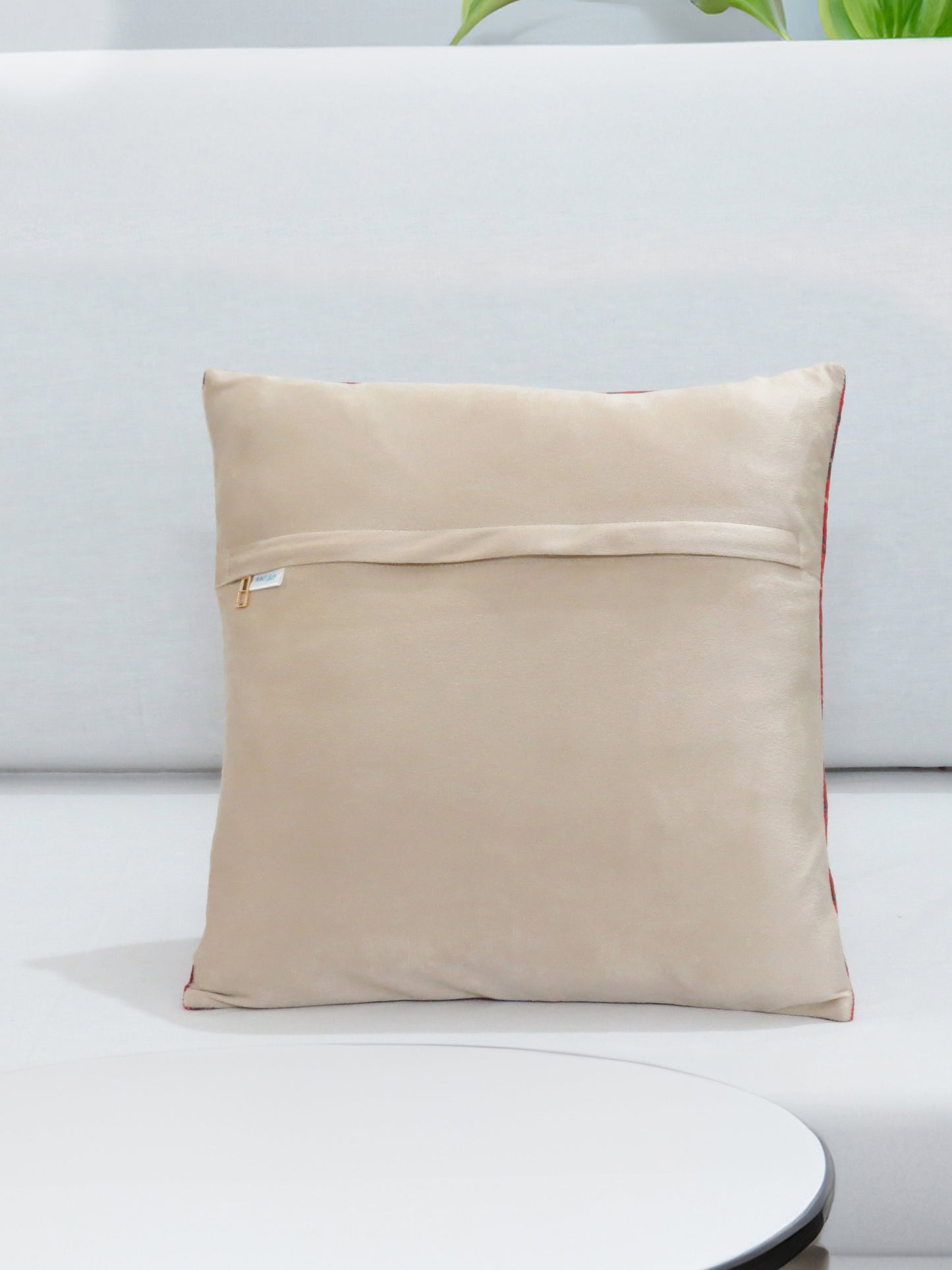 Plaid Holiday Velvet Christmass Cushion Cover 16x16 Inch