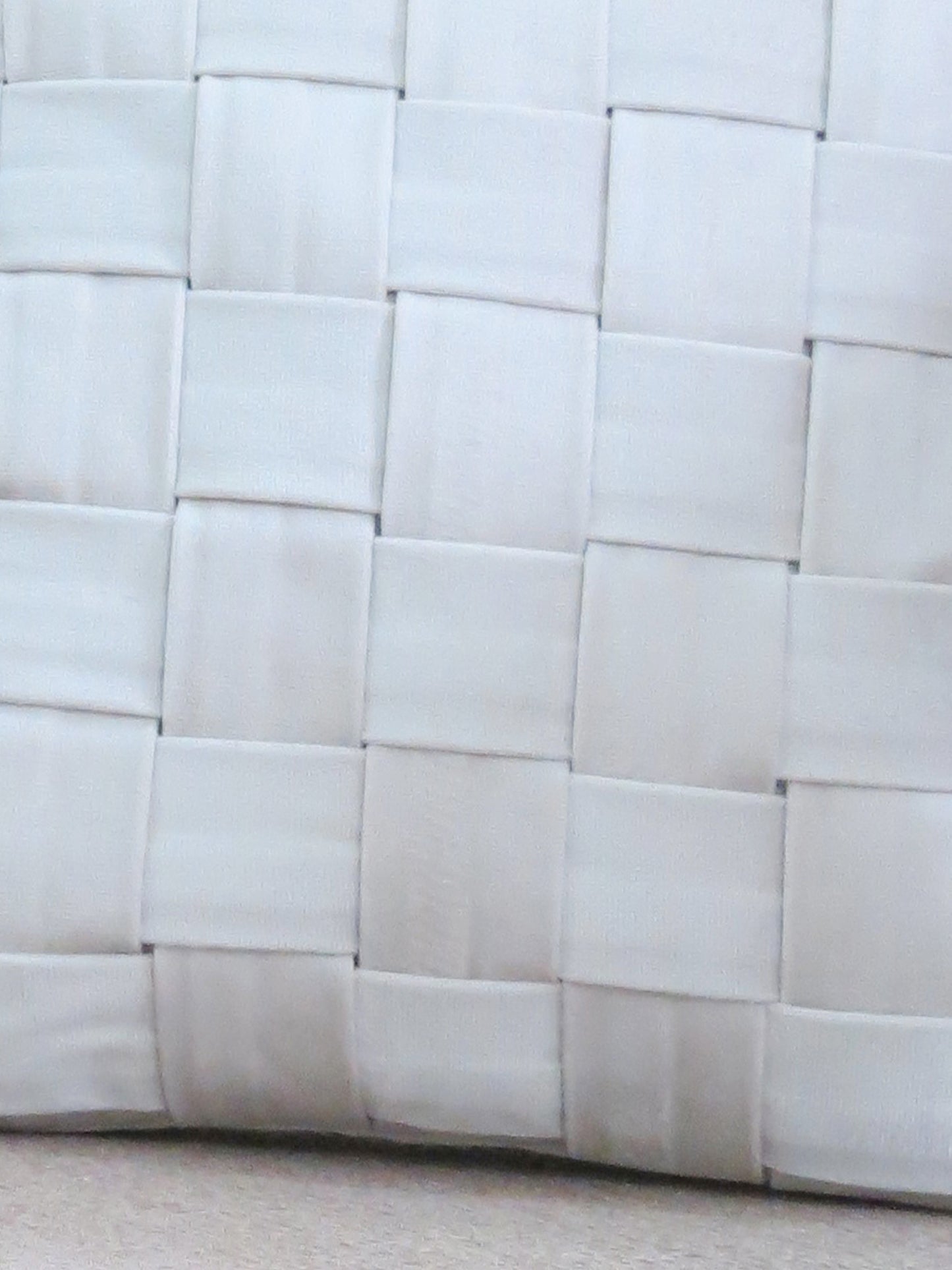 16x16 Inch White Cushion Cover with Weave Texture