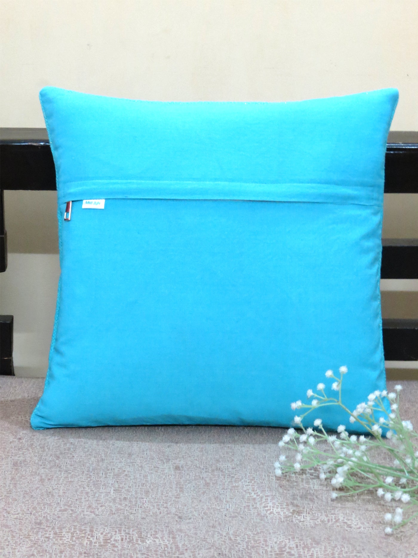 Regal Weave Blue Texture Cotton Cushion Cover 16 Inch