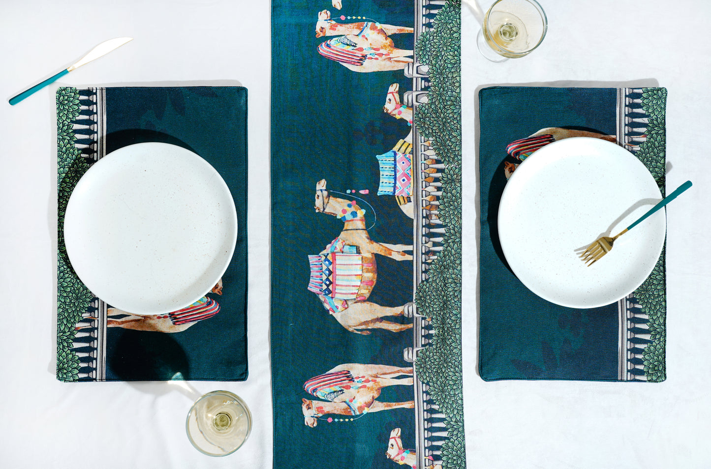 "Royal Opulence" Cotton Table Runner 12x48 Inch