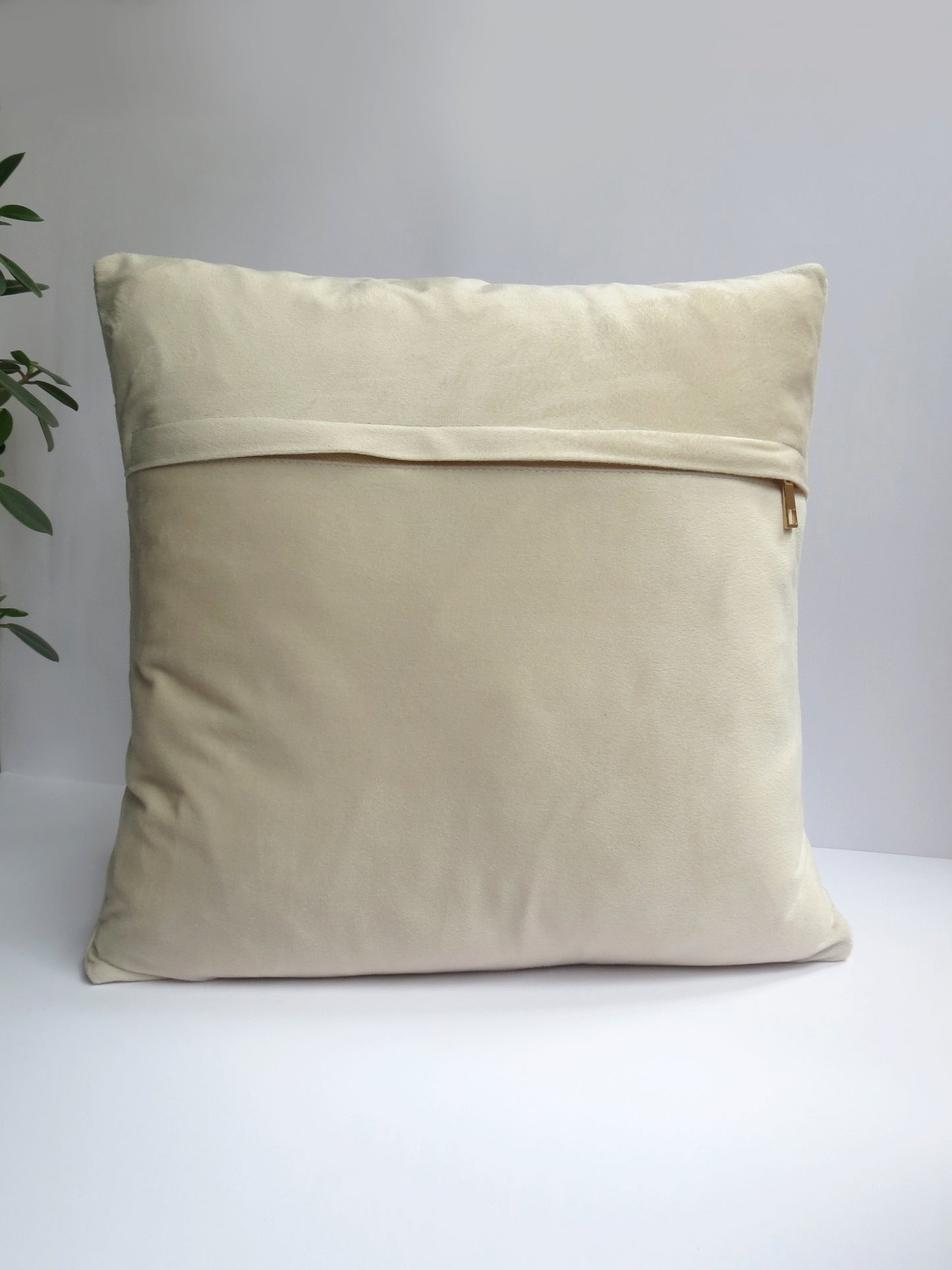 Wildflower Reverie White Velvet Cushion Cover 16x16 Inches