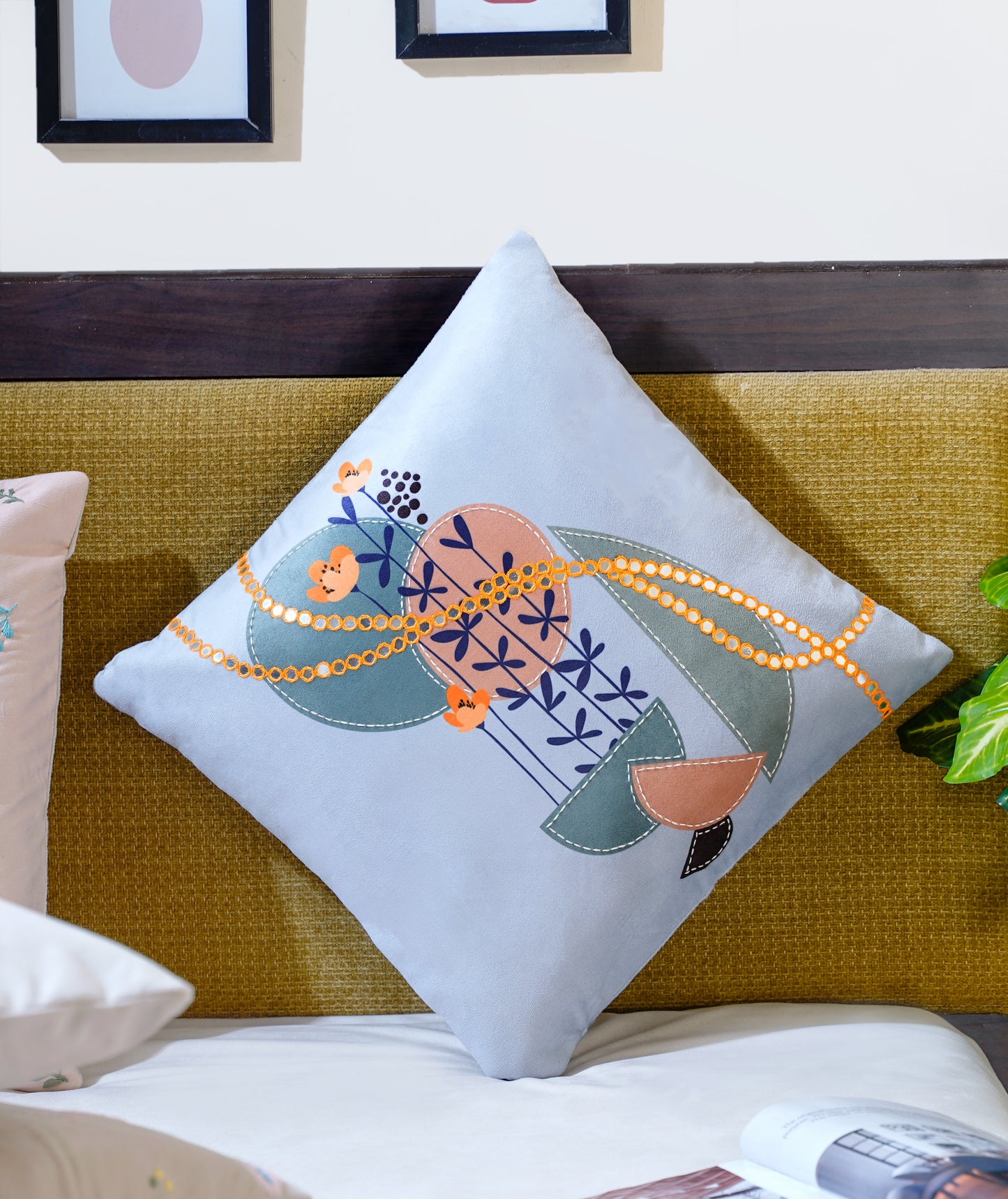 Harmony of Elements velvet Cushion Cover 16 inch