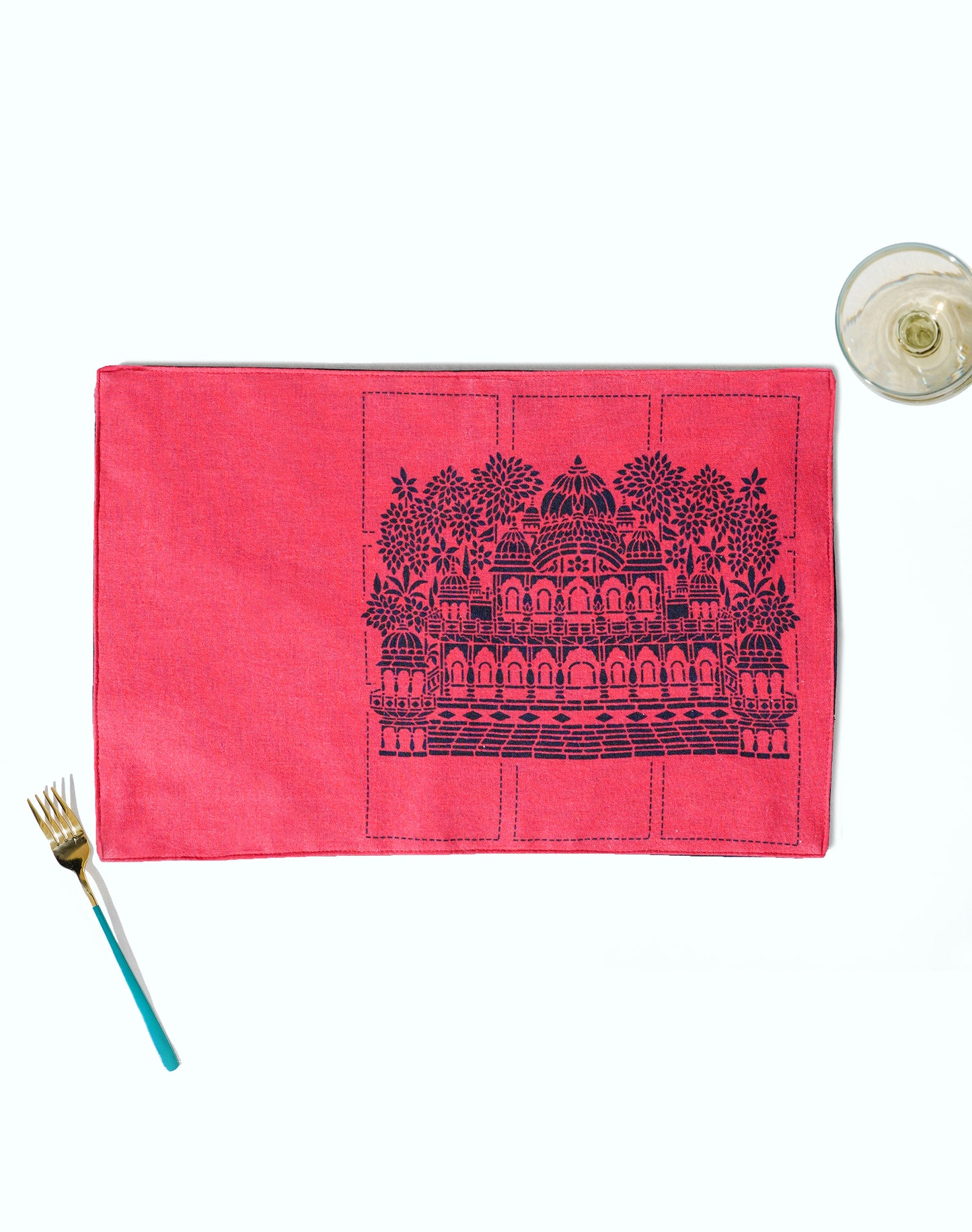The Temple's Grace cotton Table Mat 12x18 Inch Set of 2