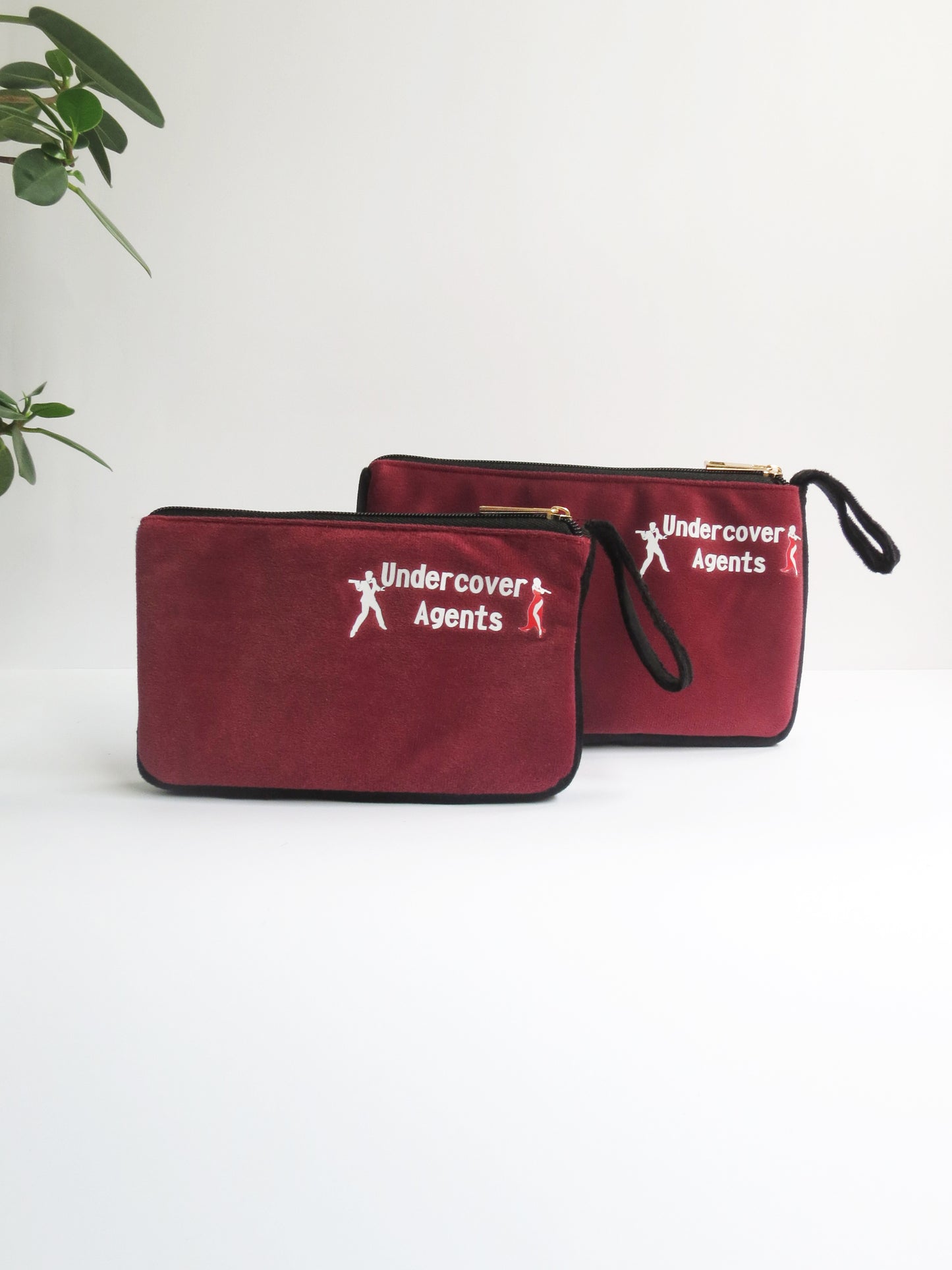 Undercover Agents Velvet Pouch Set of 2 – Maroon