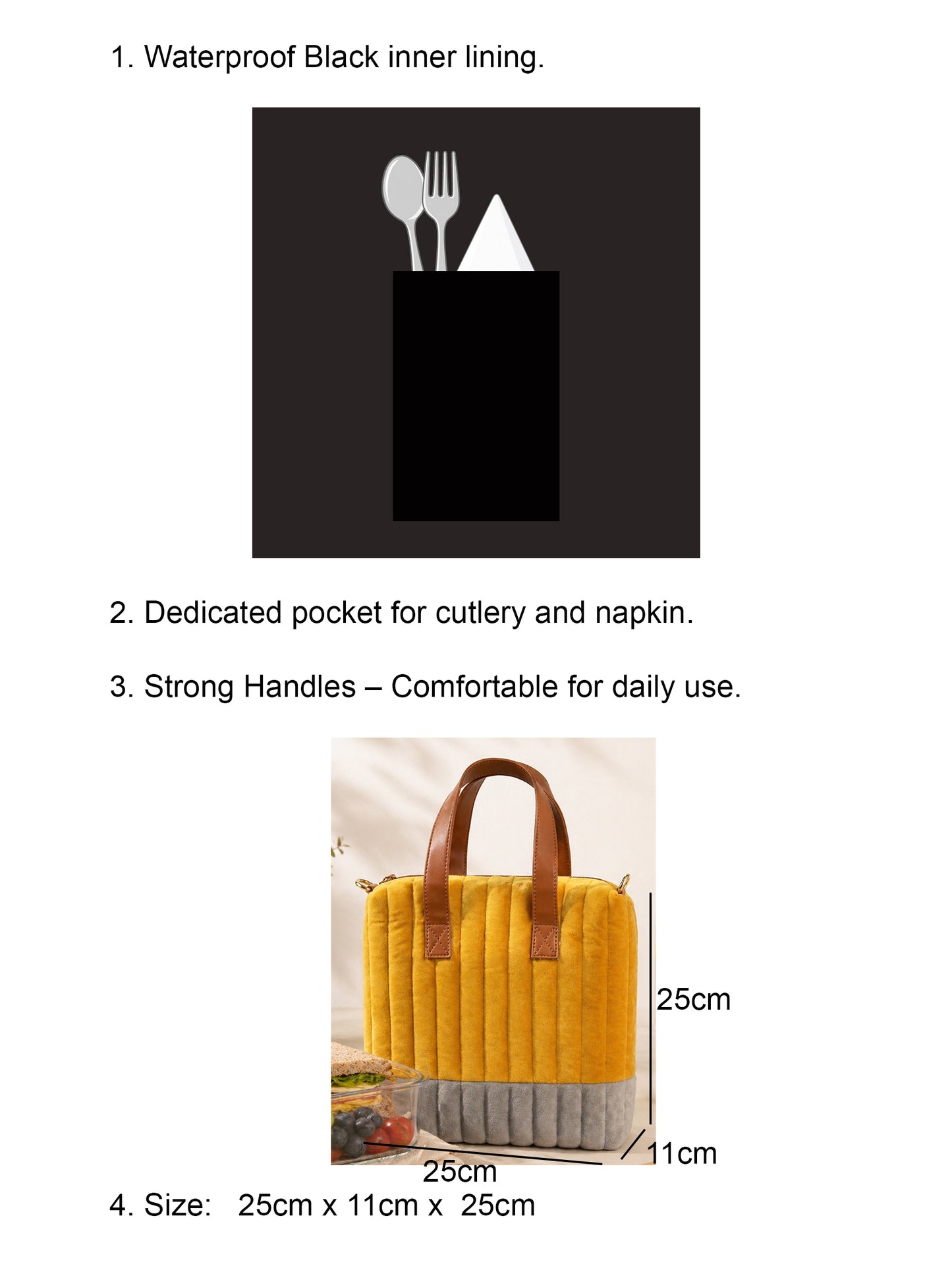 Quilted Lunch Bag for Office Women & Men