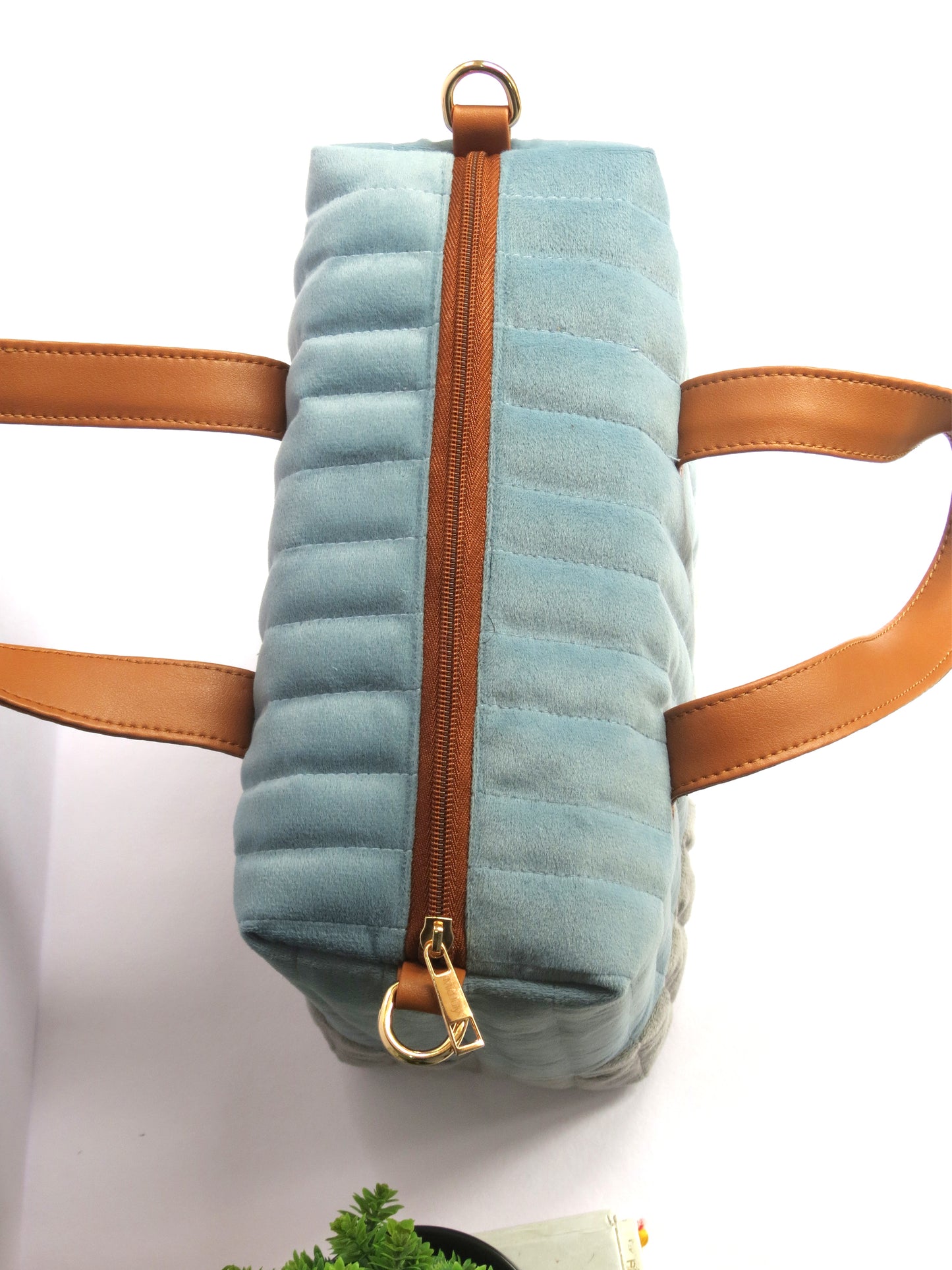 Quilted Velvet Lunch Bag for Women & Men
