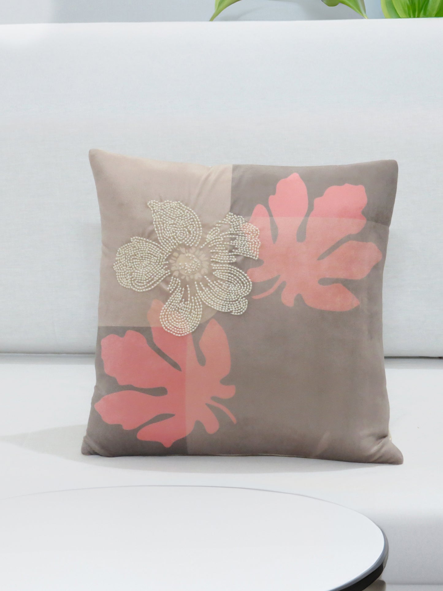 Soft Awakening Grey Velvet Cushion Cover 16x16 Inch Set of 2 pcs