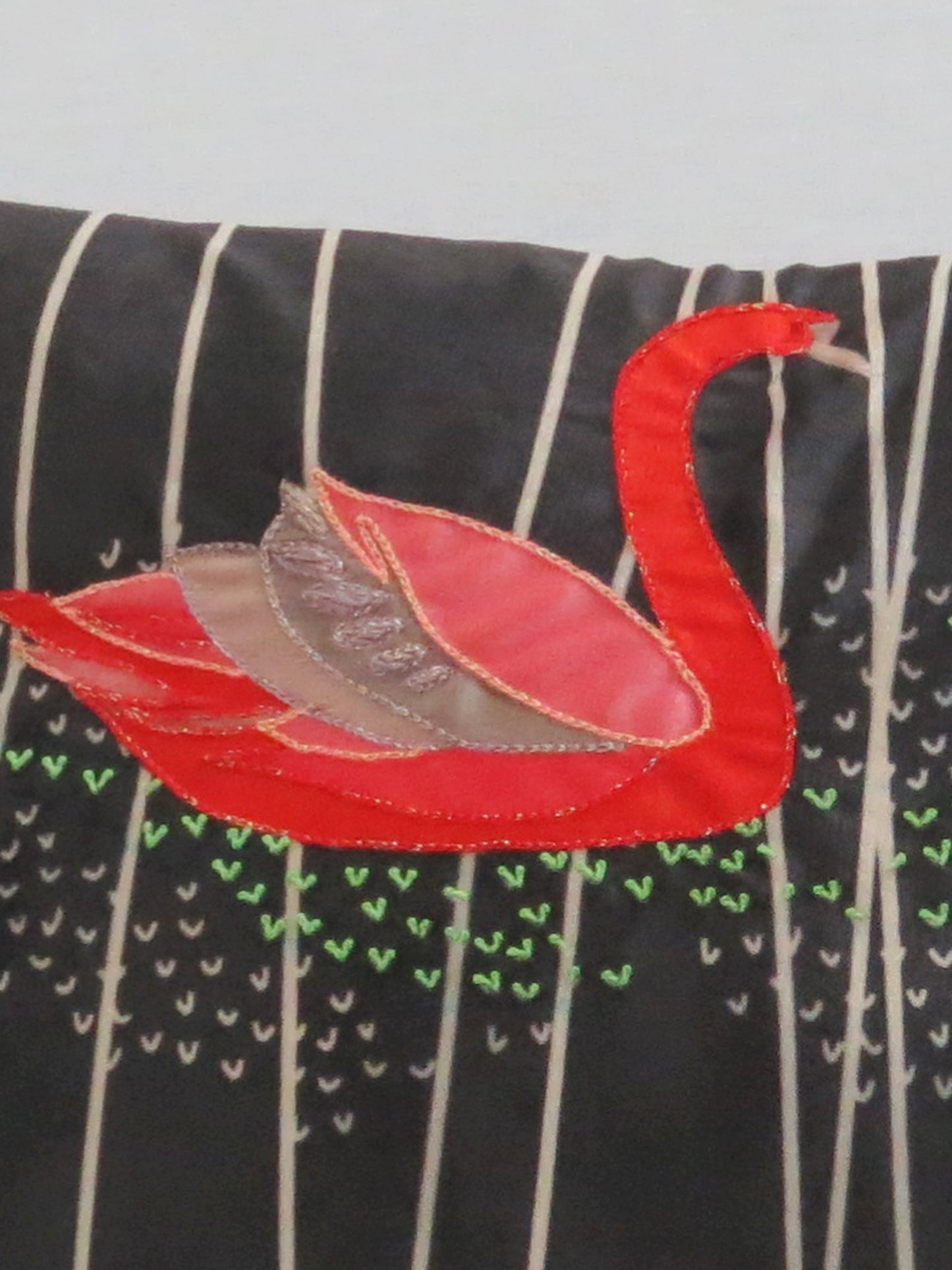 Swan Serenade Black Velvet Cushion Cover 16x16 Inch Set of 2
