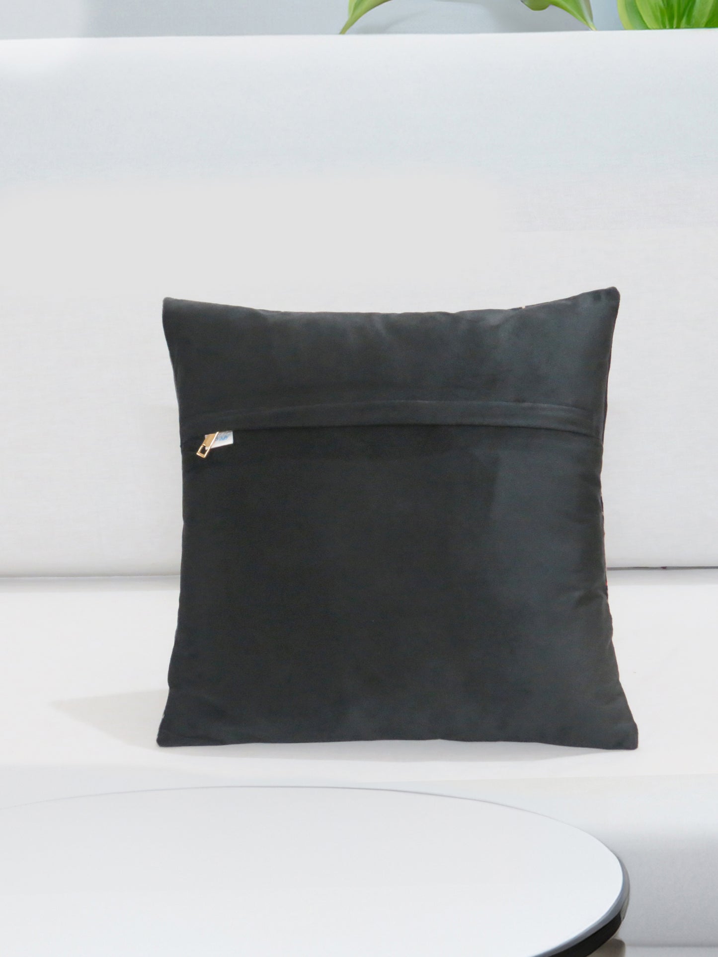 Swan Serenade Black Velvet Cushion Cover 16x16 Inch Set of 2