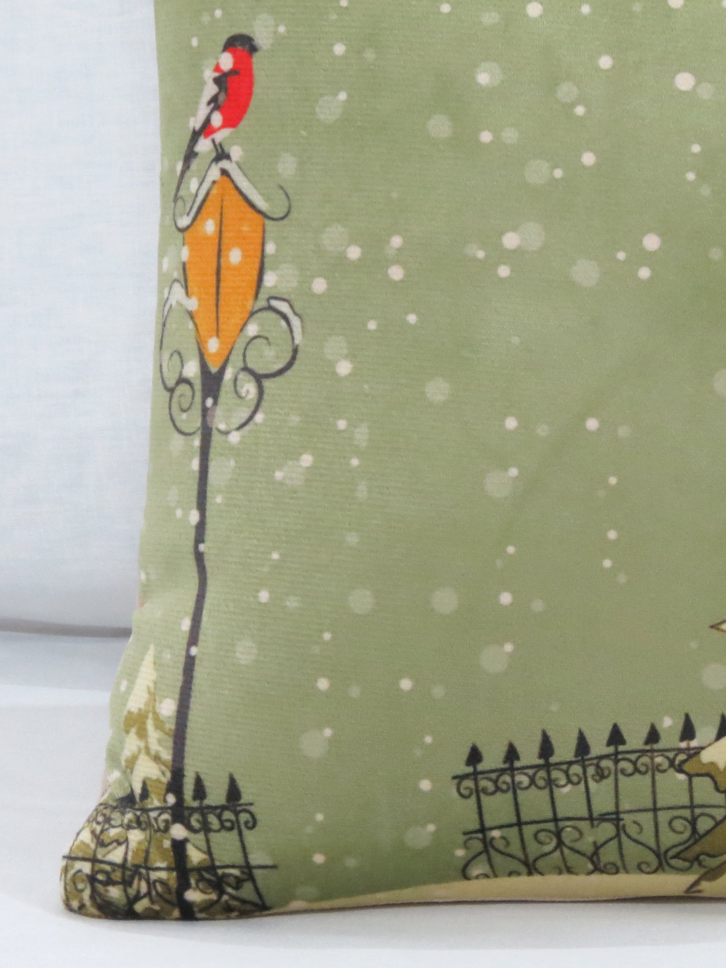 Christmas Carol Velvet Cushion Cover 16x16 Inch