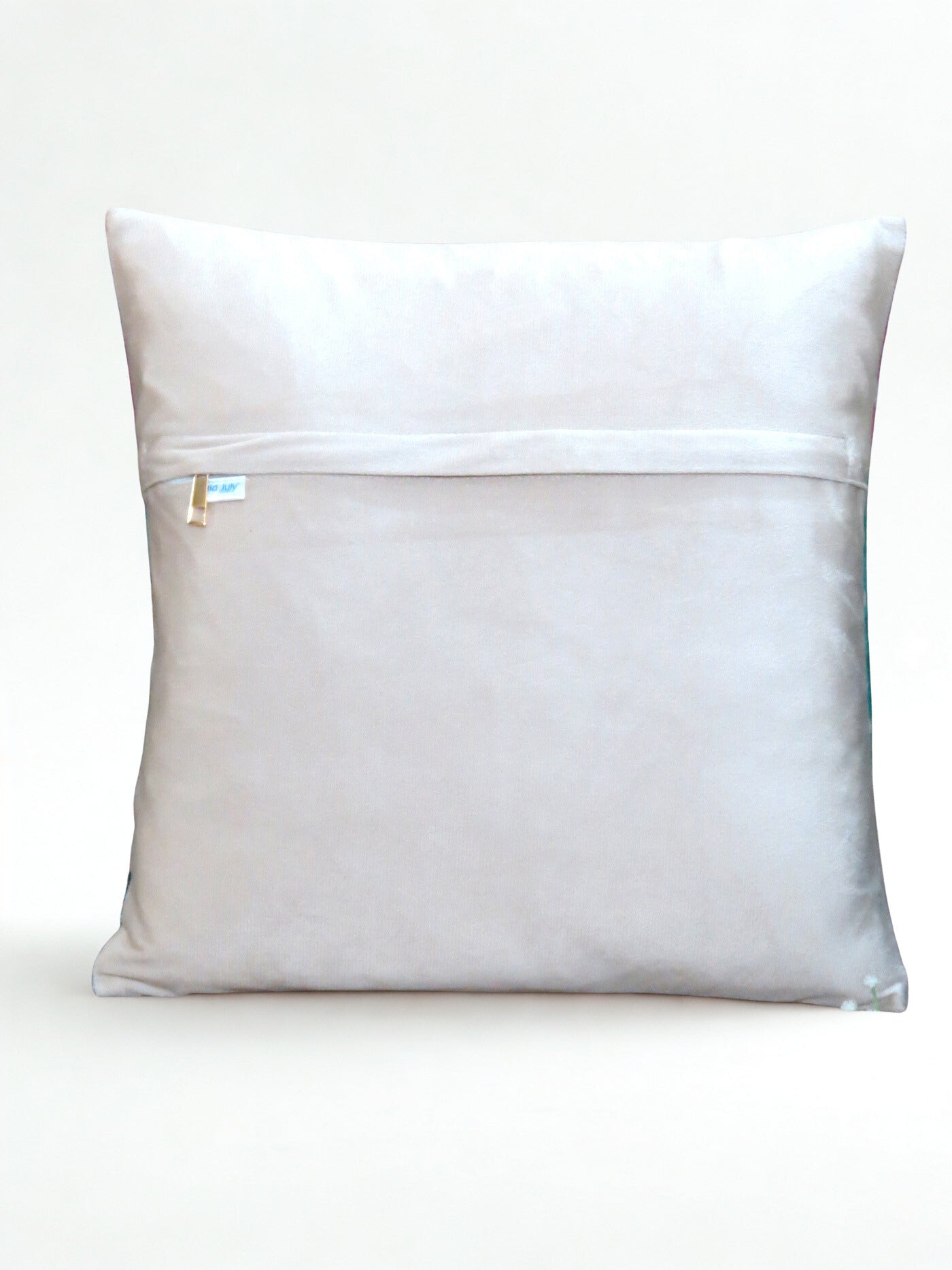 Floral Elegance Green Velvet Cushion Cover 16 Inch