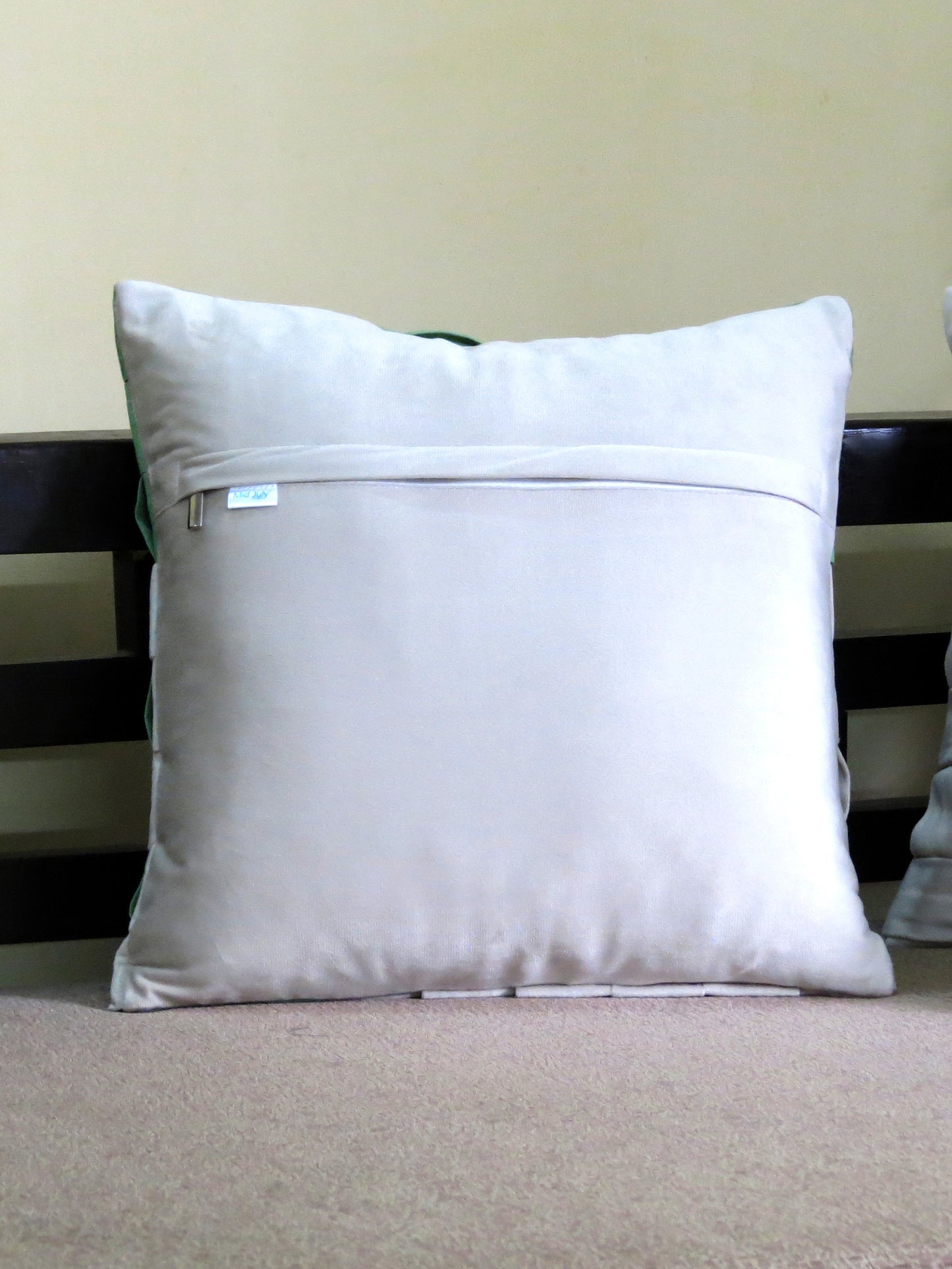 16x16 Inch White Cushion Cover with Weave Texture