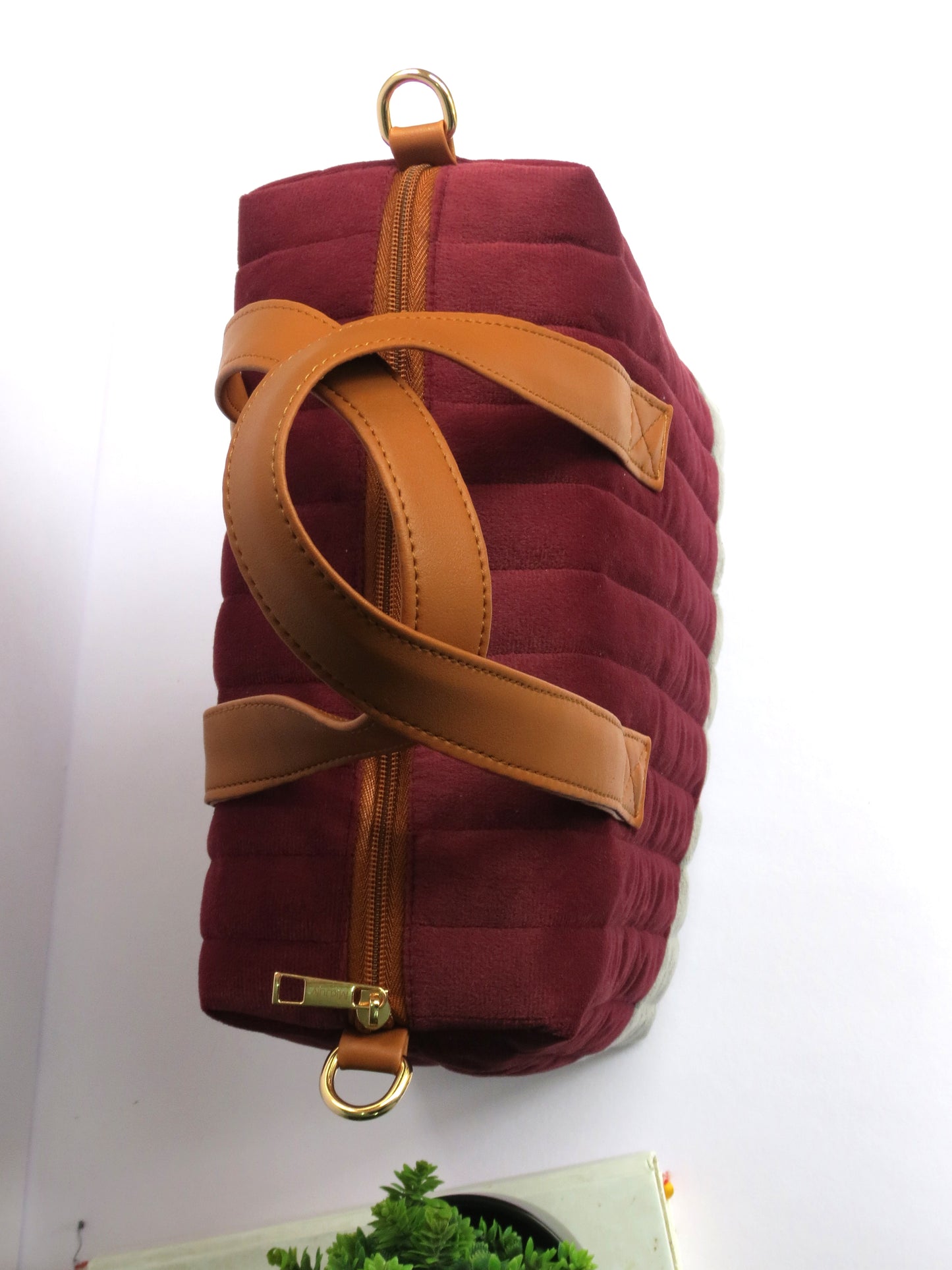 Quilted Maroon Lunch Bag for Office
