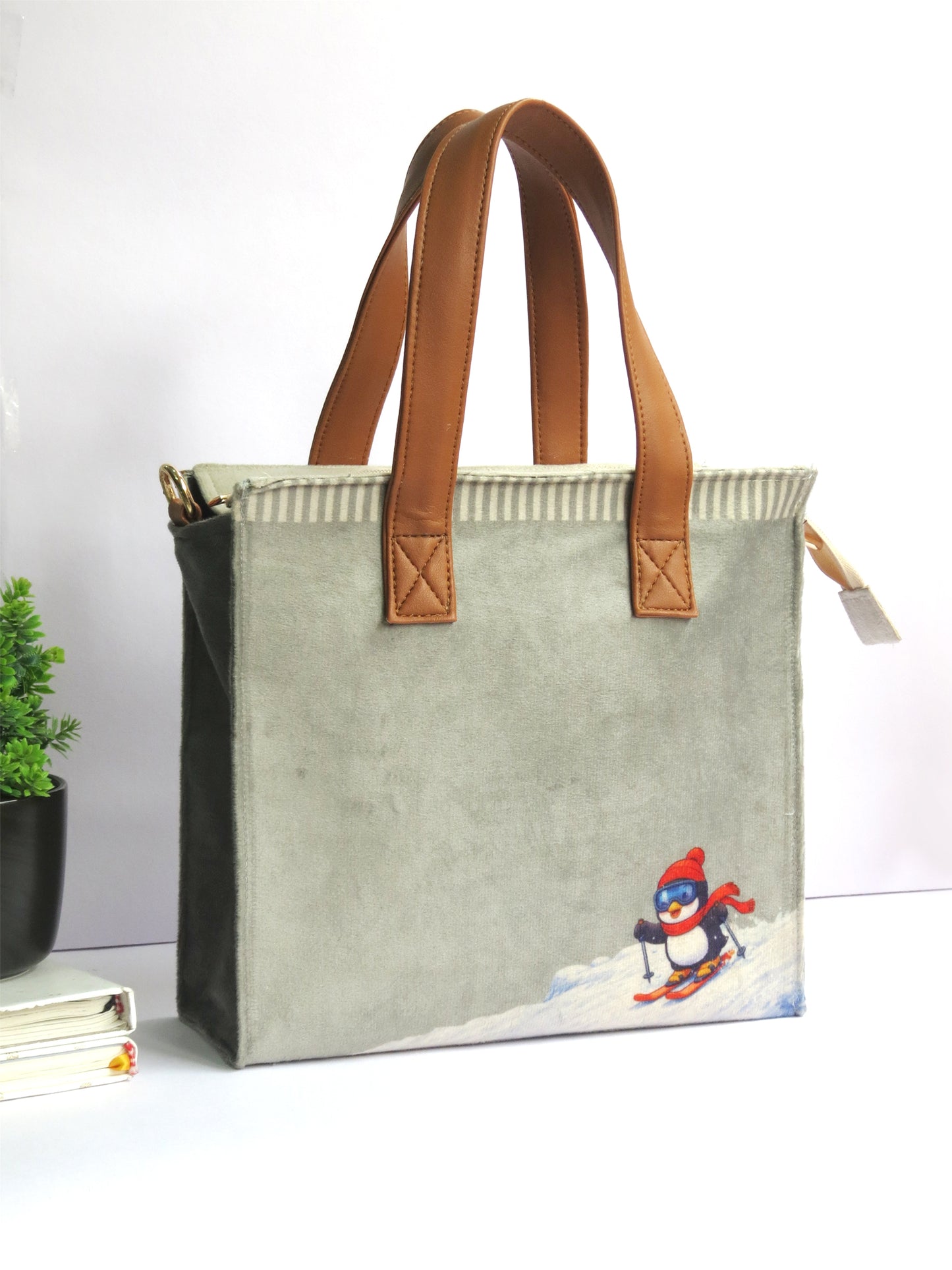 Printed Velvet Lunch Bag for Office Women & Men