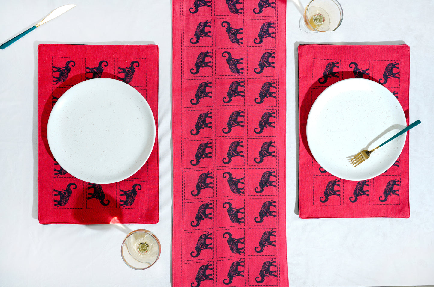 The Majestic Elephant cotton Table runner 12x48 Inch