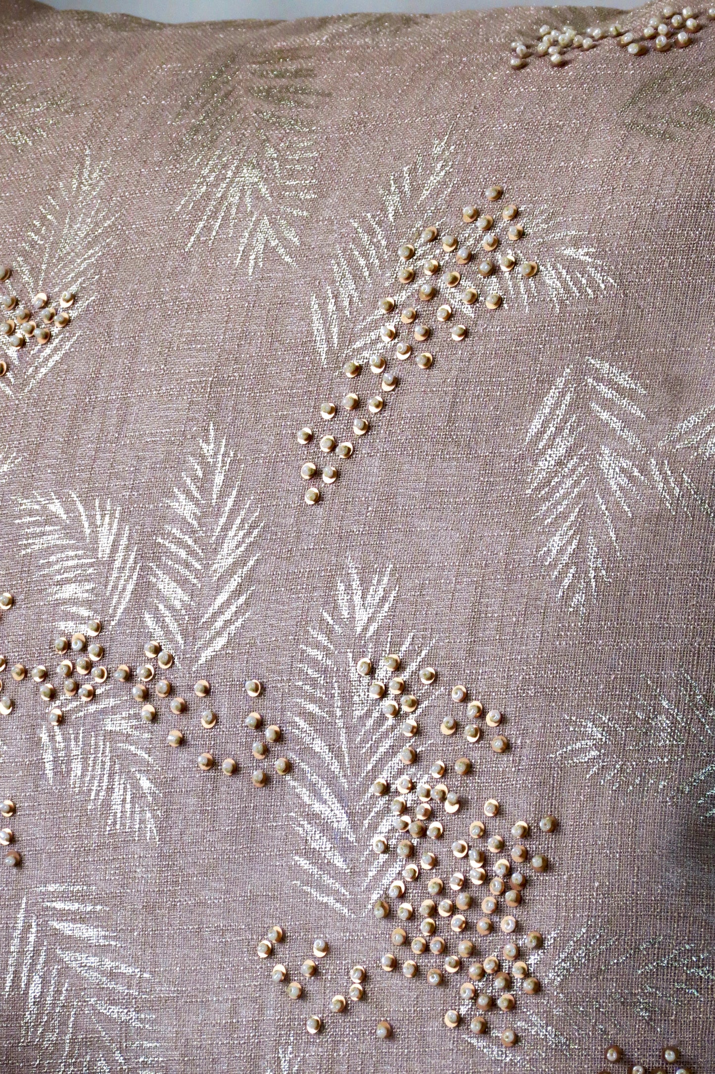 Handcrafted Desert Pearl linen cushion cover