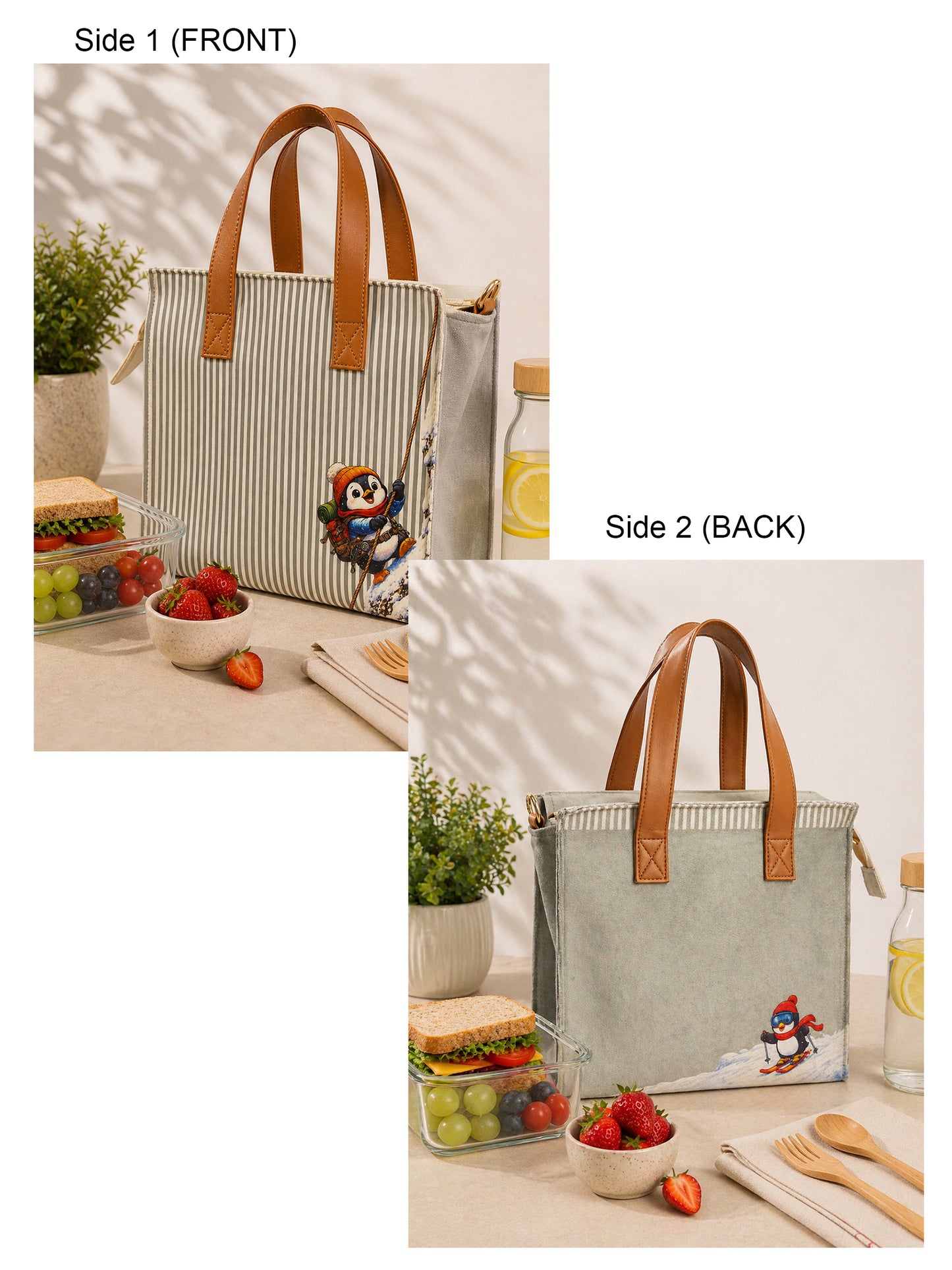 Printed Velvet Lunch Bag for Office Women & Men