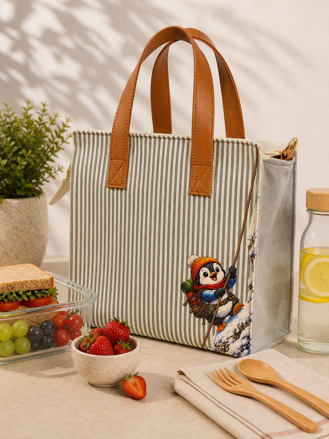 Printed Velvet Lunch Bag for Office Women & Men