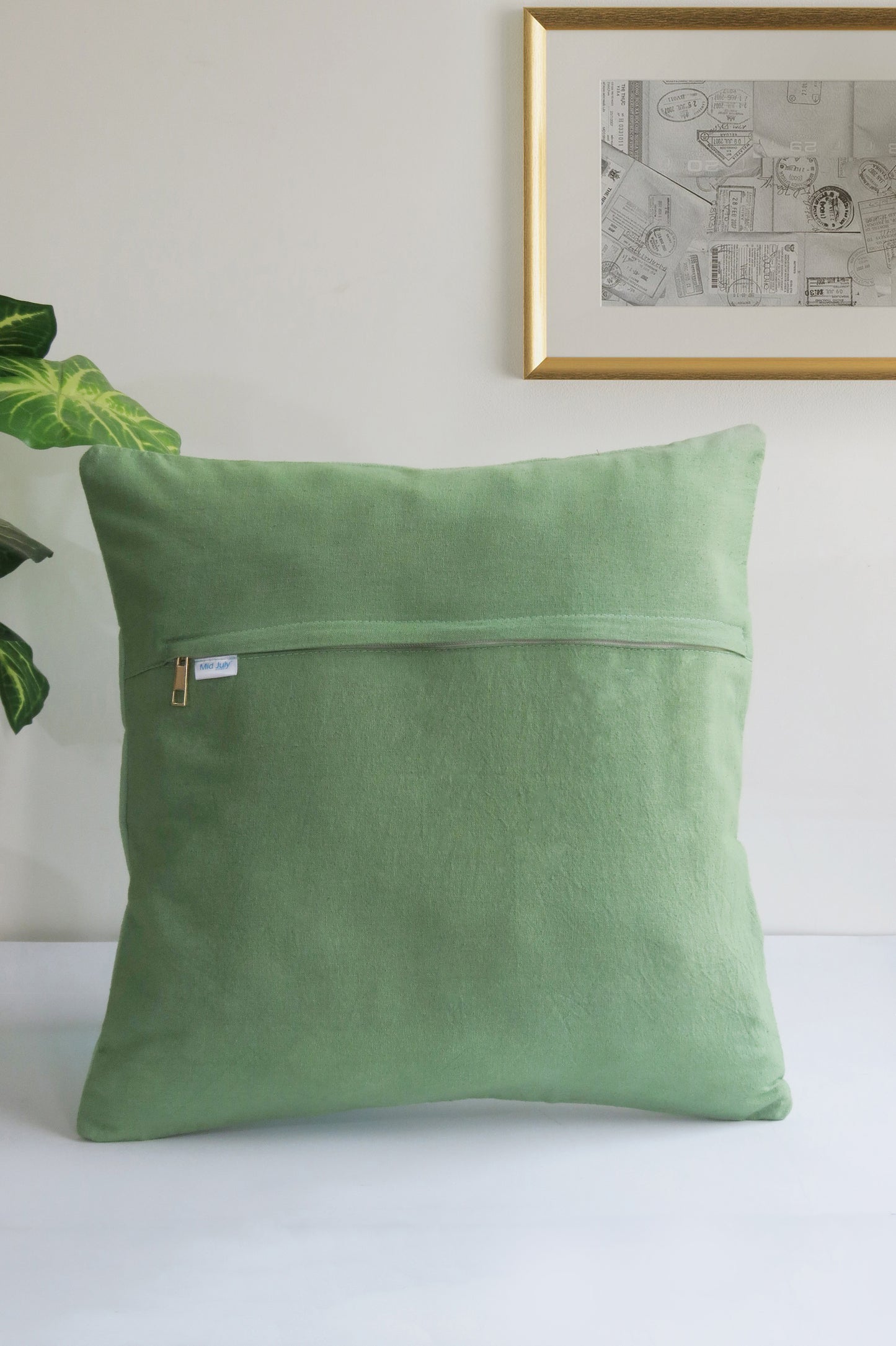 Hand embroidery Lotus Serenity cushion cover
