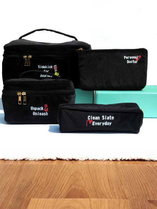 Black Currant Travel pouch set of 4