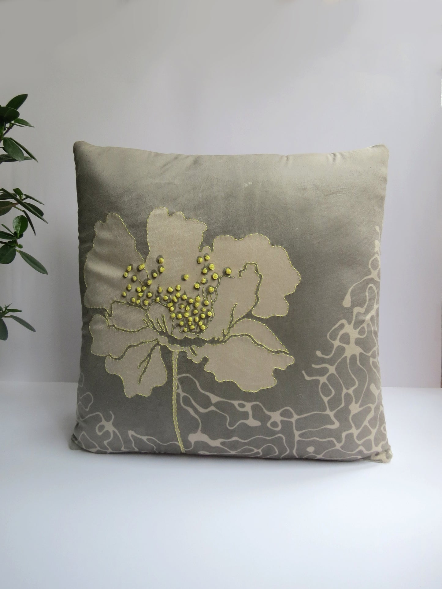 Wildflower Reverie Velvet Floral Cushion Cover 16 Inches