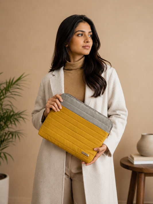 Velvet Laptop Sleeve – Yellow