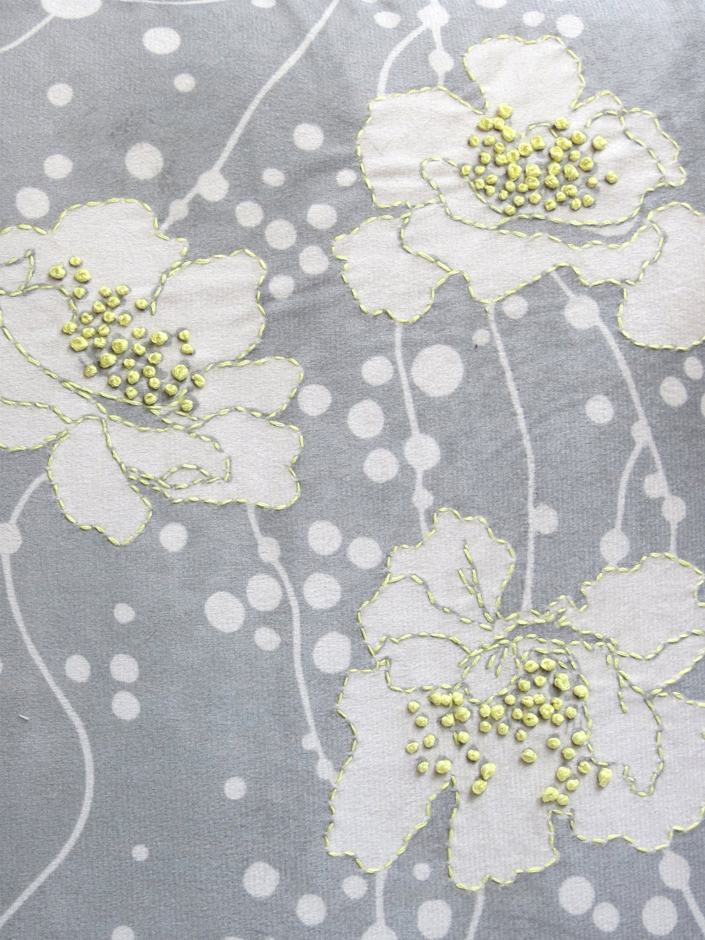 Wildflower Reverie Grey Velvet Floral Cushion Cover 16 Inches
