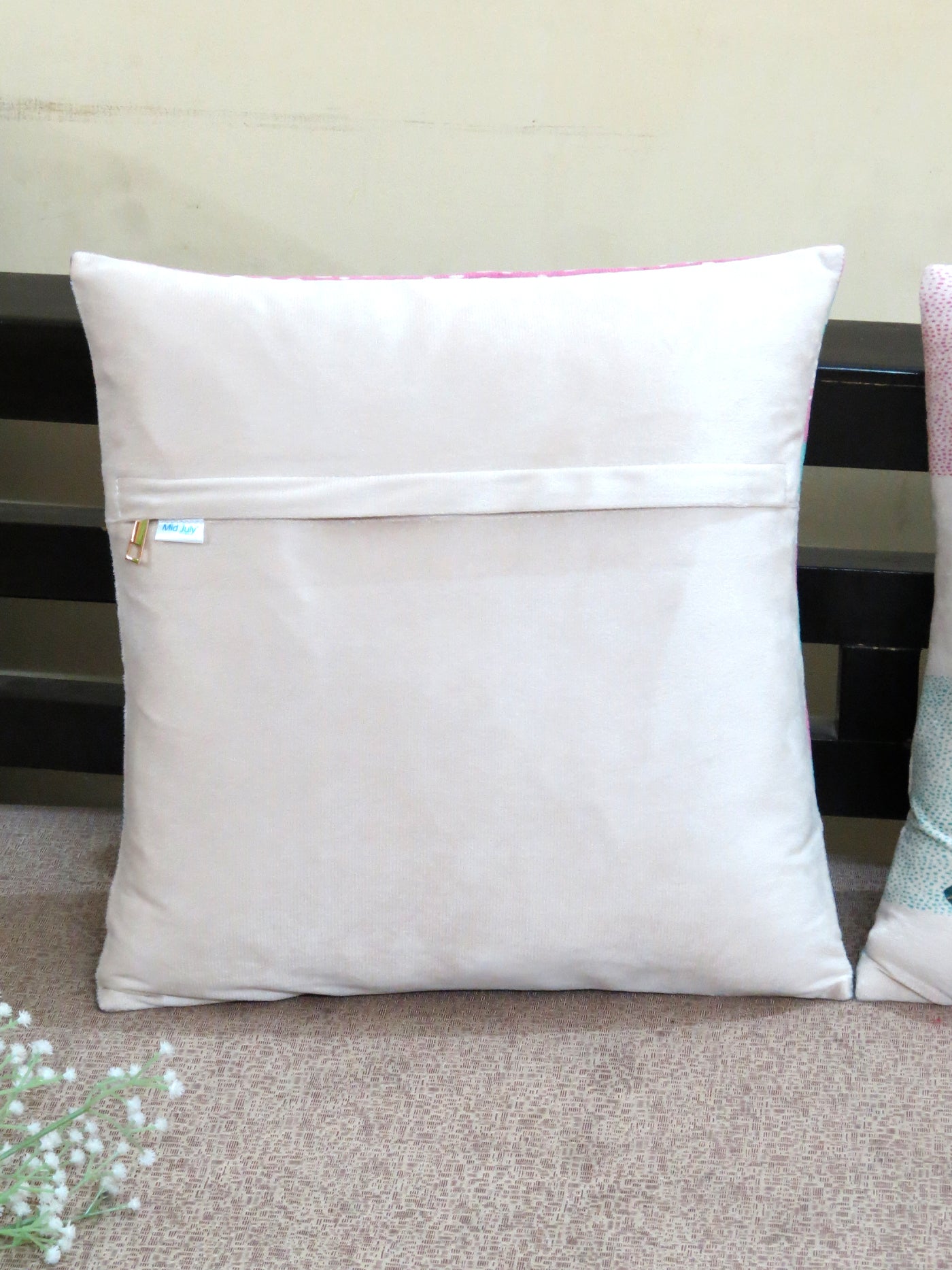 Turtle  Stripe Velvet Cushion Cover 16 Inch