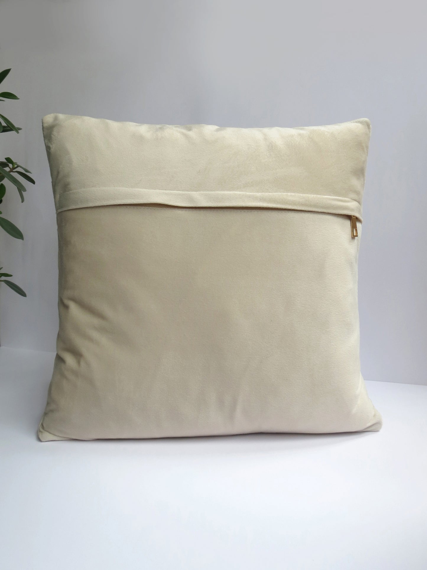 Wildflower Reverie White Velvet Floral Cushion Cover 16 Inches
