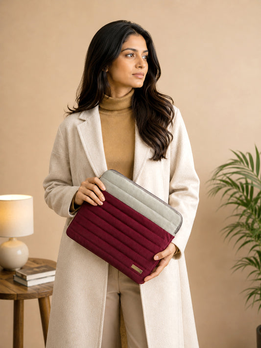 Velvet Laptop Sleeve – Maroon