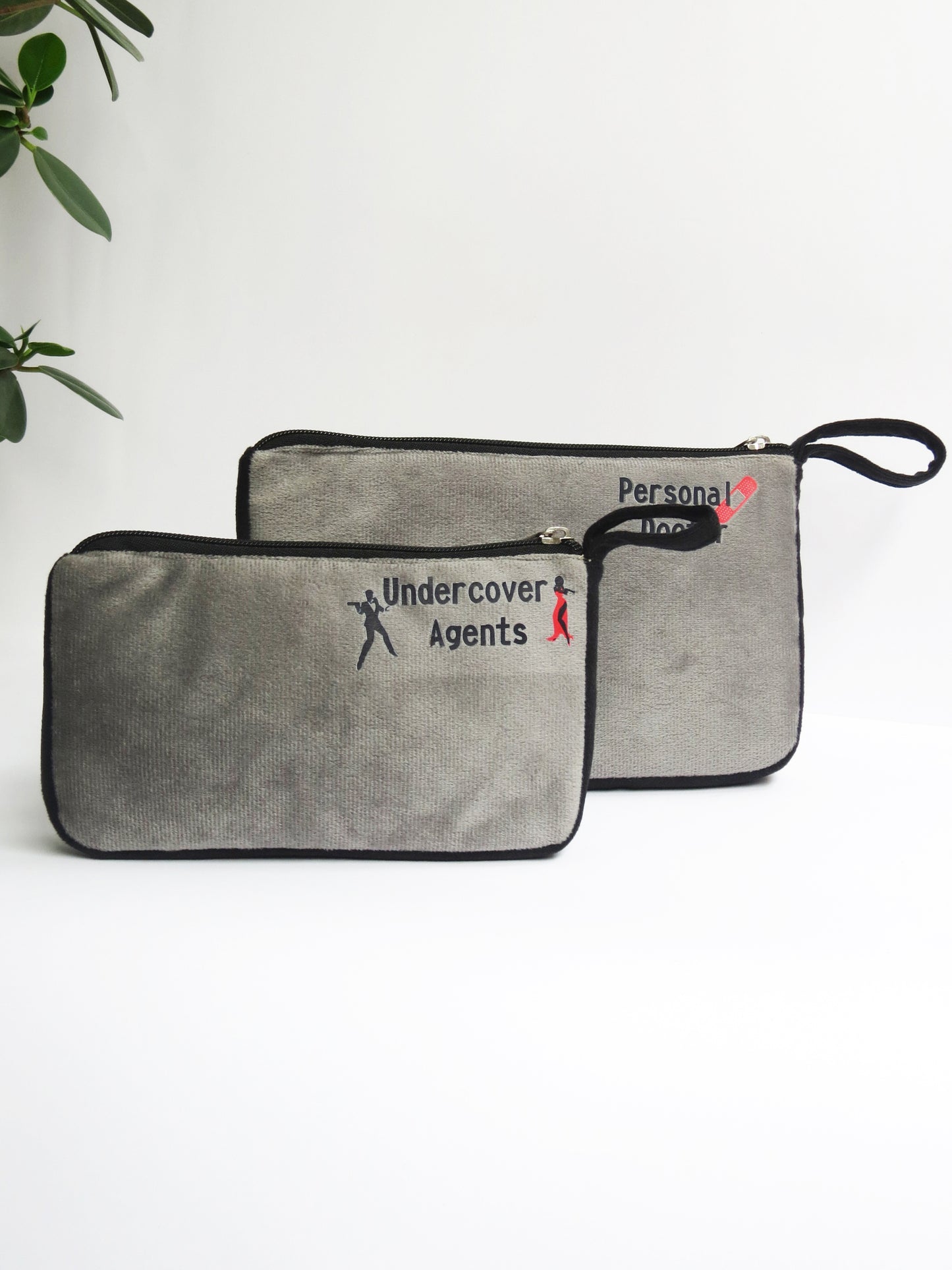 Undercover Agents Velvet Pouch Set of 2 – Grey