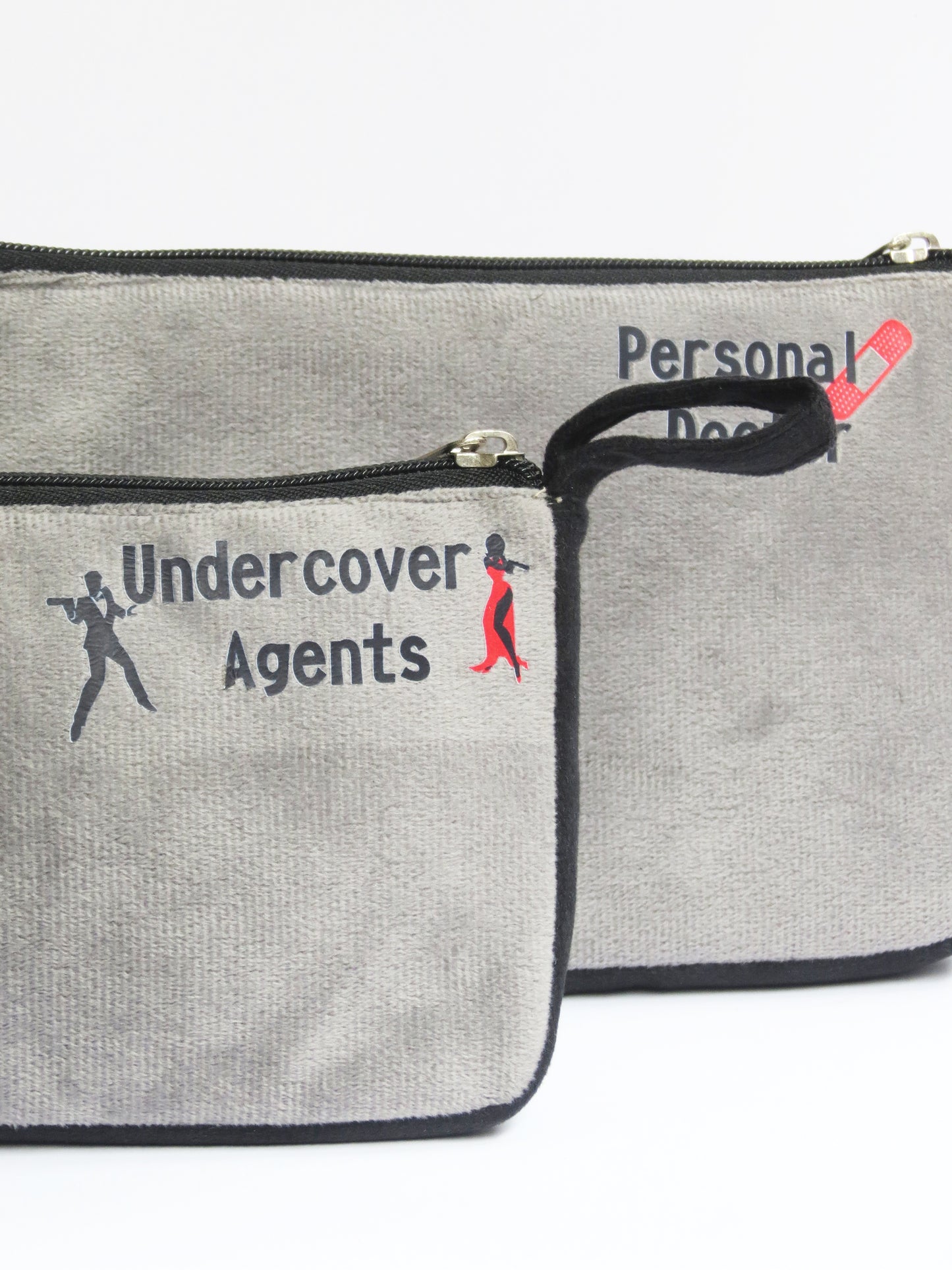 Undercover Agents Velvet Pouch Set of 2 – Grey