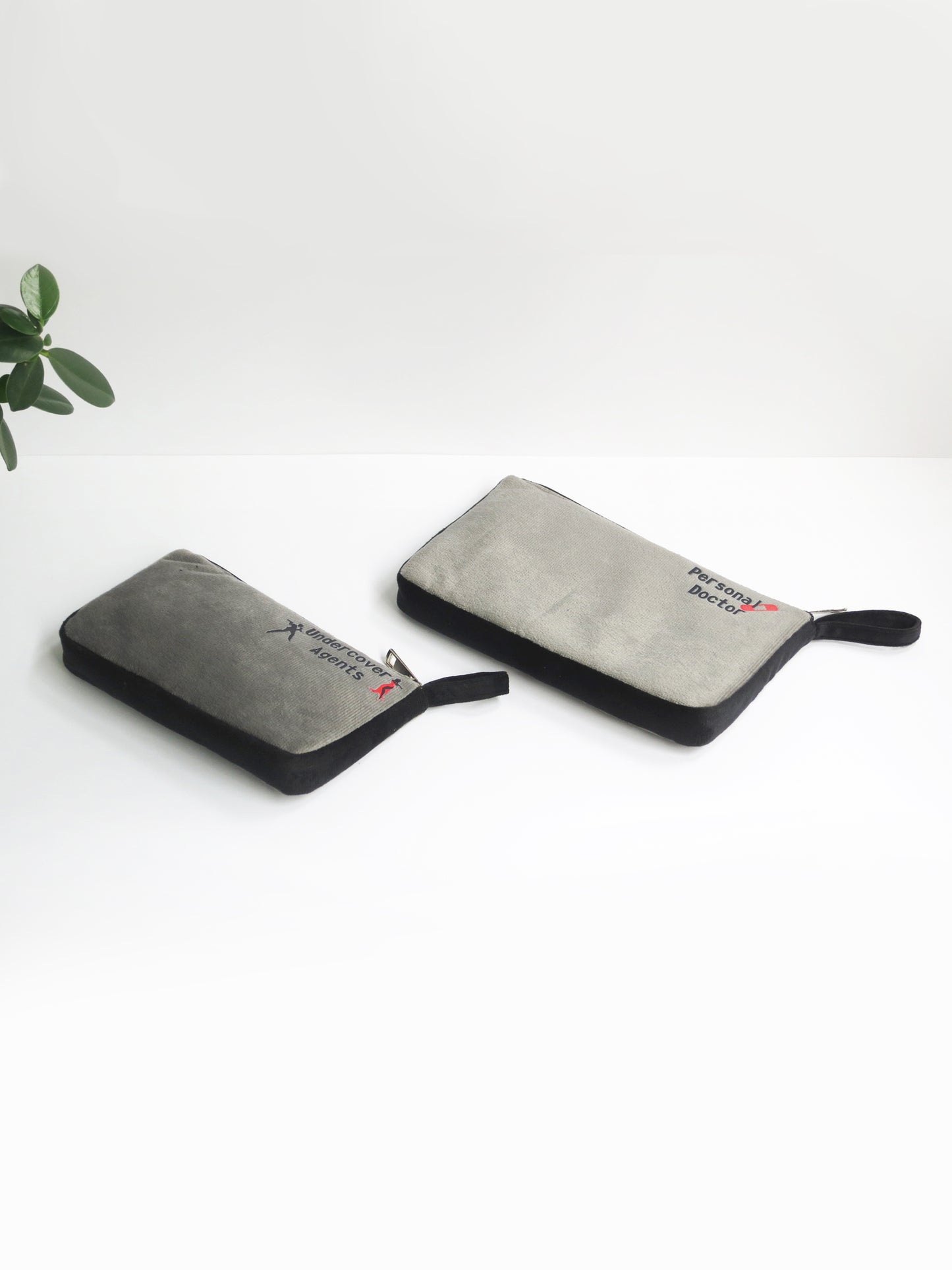Undercover Agents Velvet Pouch Set of 2 – Grey