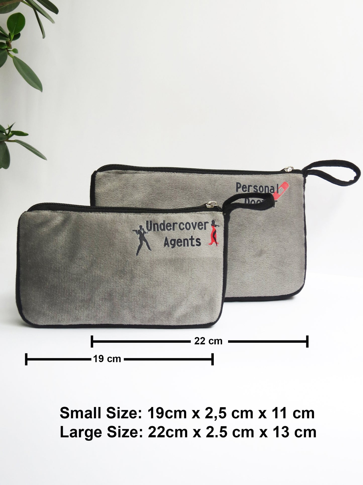 Undercover Agents Velvet Pouch Set of 2 – Grey