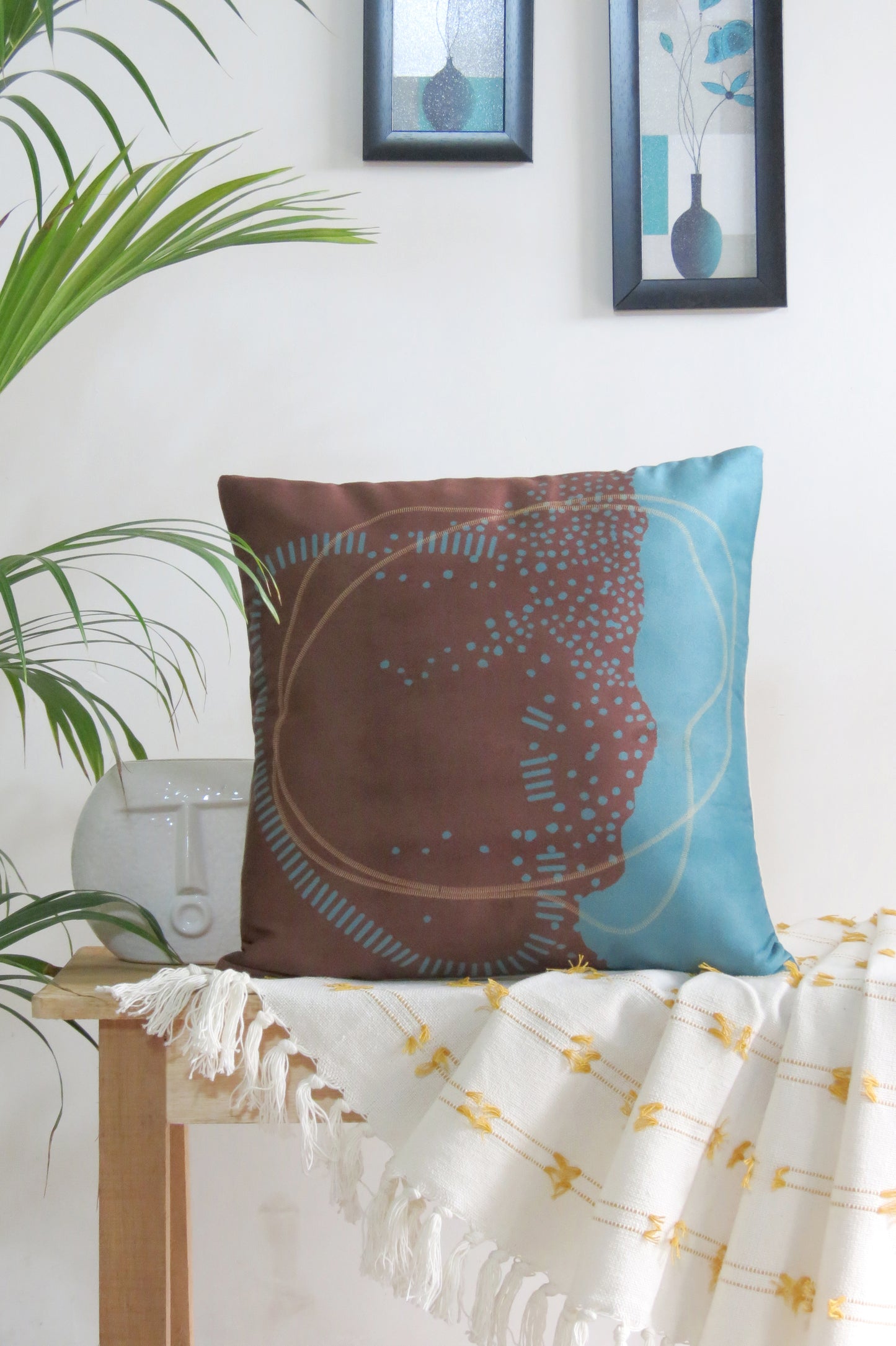 Abstract nature-inspired cushion cover