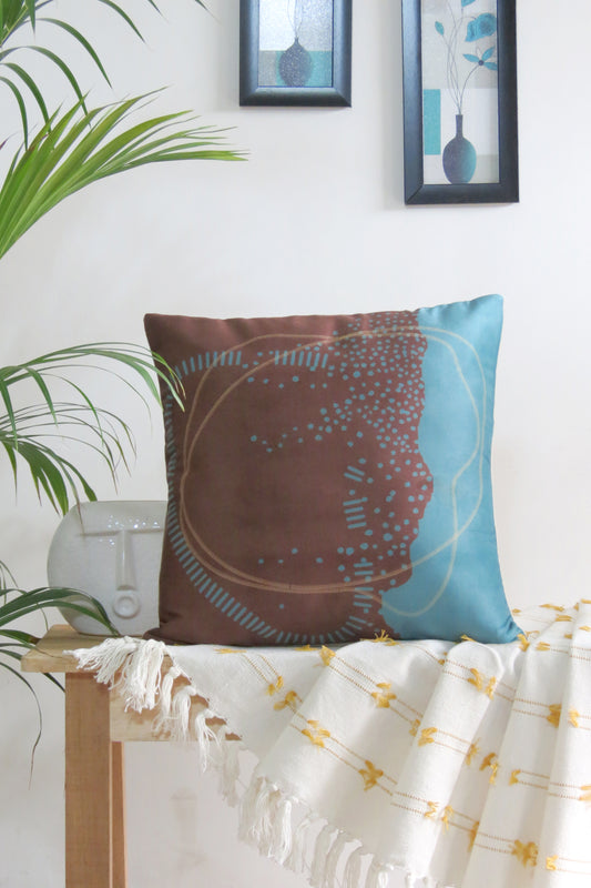 Abstract nature-inspired cushion cover