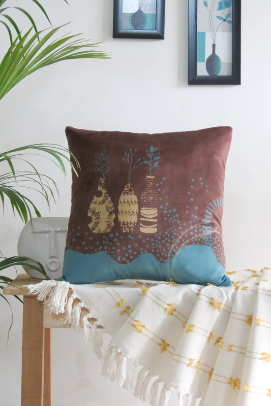 Abstract nature-inspired cushion cover