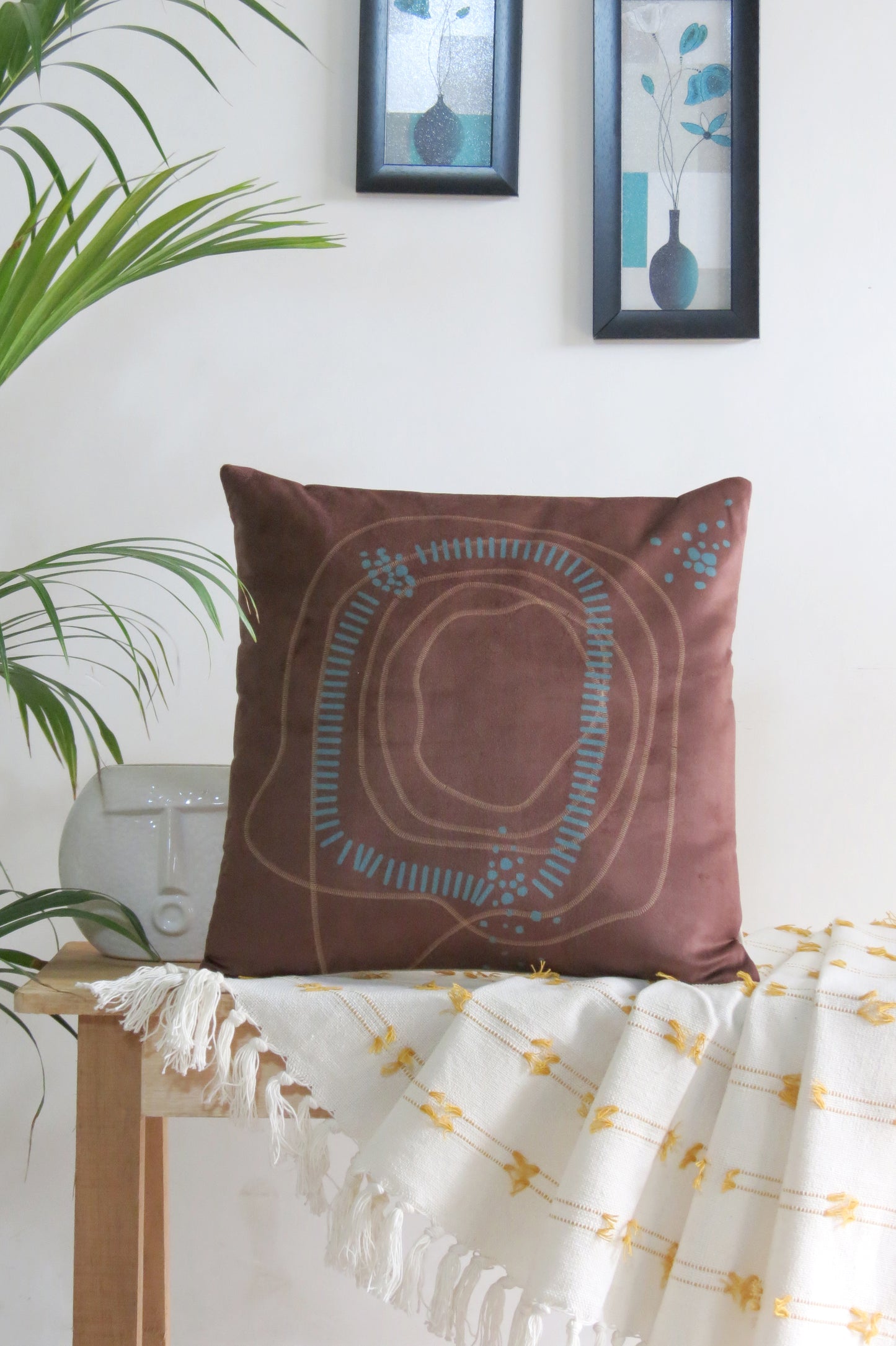 Abstract nature-inspired cushion cover