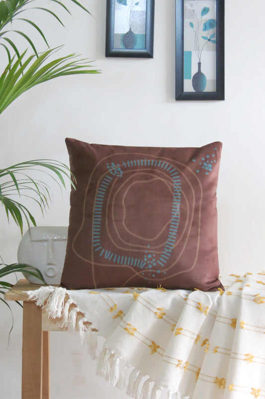 Abstract nature-inspired cushion cover