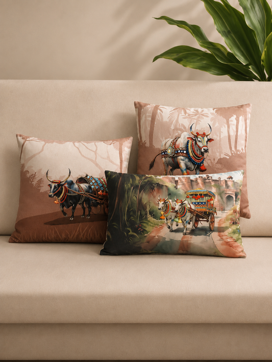 Pola Utsav Embroidered Cushion Cover Collection Set of 3 pcs