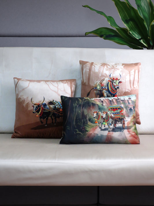 Pola Utsav Embroidered Cushion Cover Collection Set of 3 pcs