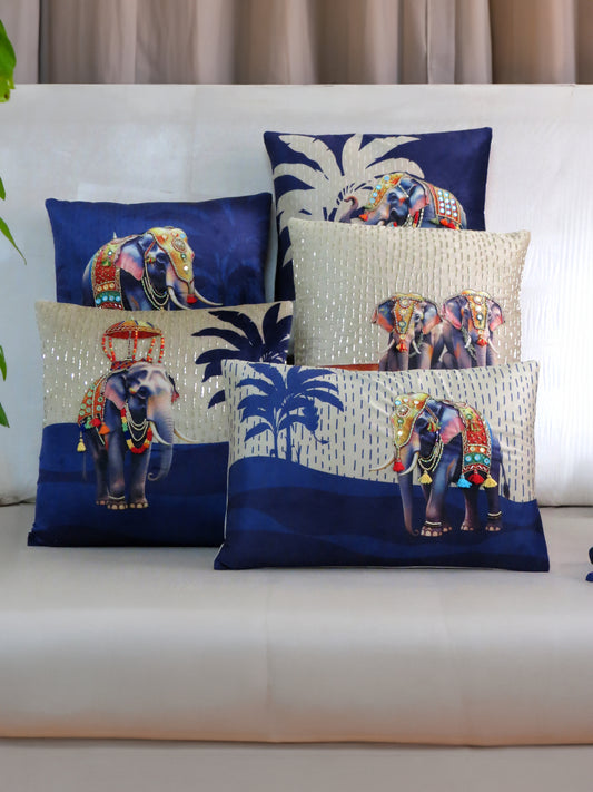 Gaja Utsav Embroidered Cushion Cover Collection Set of 5 pcs