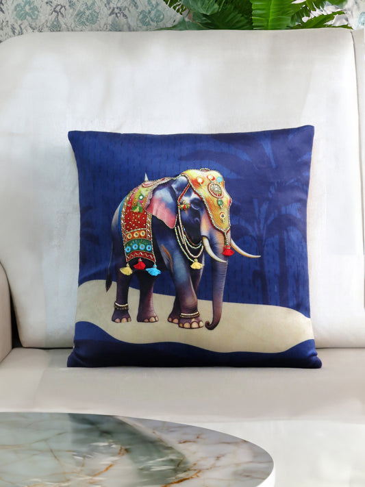 Gaja Utsav Embroidered Velvet Cushion Cover
