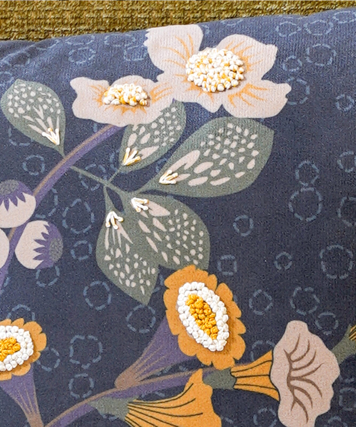 Green Premium Enchanted Wilderness Floral Embroidered Cushion Cover 2 Pcs Set