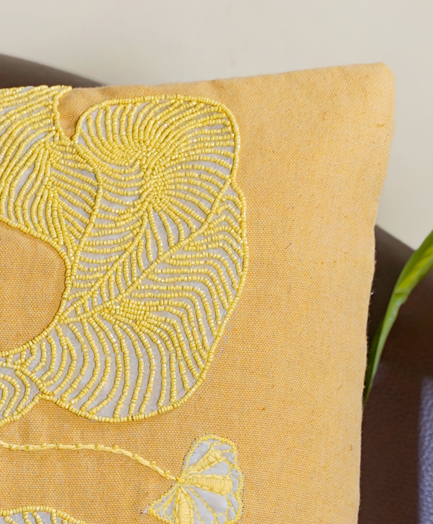 Yellow Premium Cotton Morning Floral Cushion Cover 3 pcs set