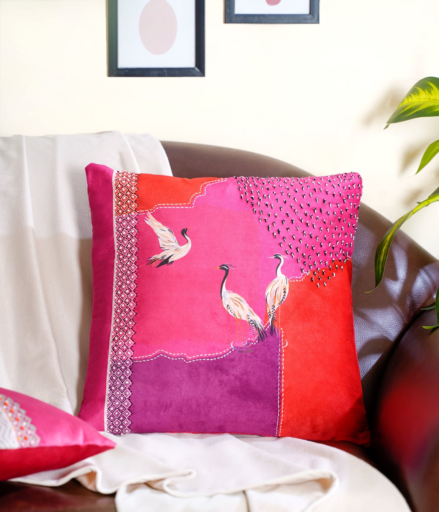 Multi Color Premium Velvet Printed Pure Joy Animal Cushion Cover 3 Pcs Set