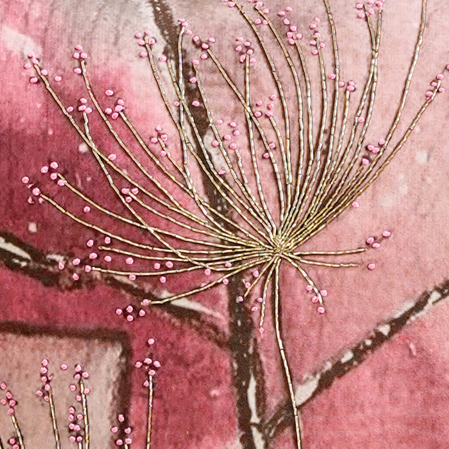 Elysium Dreamscape - "Floral Symphony" Pink and Grey Cushion Cover 16x16 inch