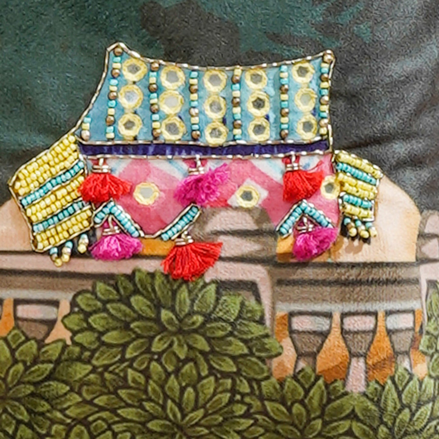 "Royal Opulence" Teal velvet Cushion Cover 12x18 Inch