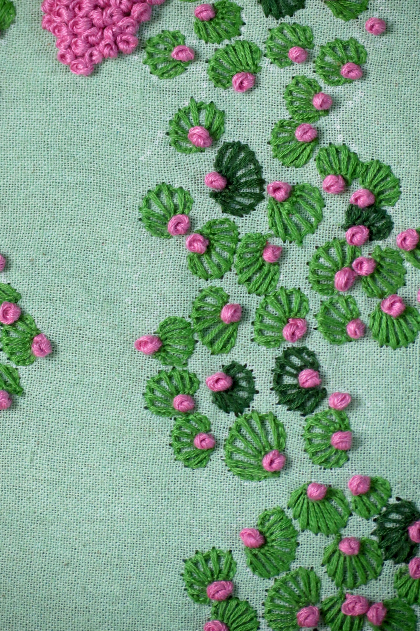 Hand embroidery Lotus Serenity cushion cover